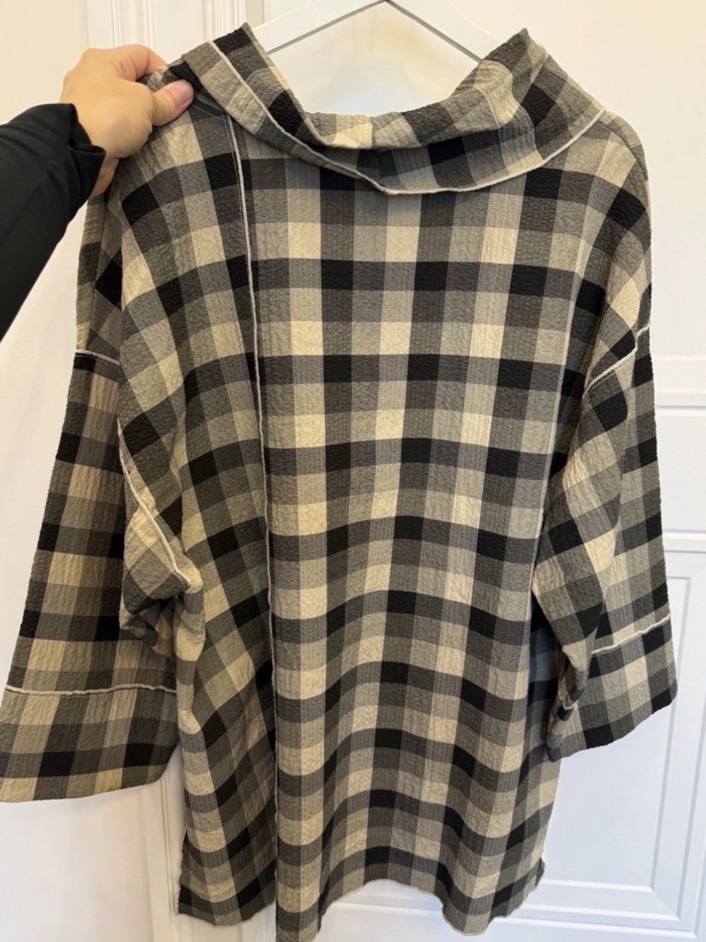 HABITAT WOMENS PLAID CHECK CRINKLE SHIRT XL - Picture 5 of 5